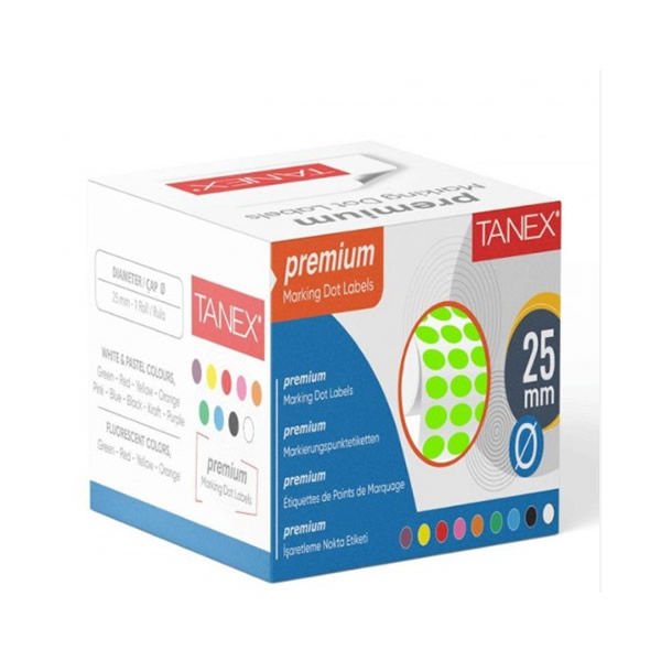 Tanex 25 mm 2500 lü Yeşil Nokta Etiketi