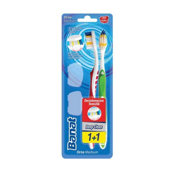 Banat Deep Clean 1+1 Medium Diş Fırçası Seti