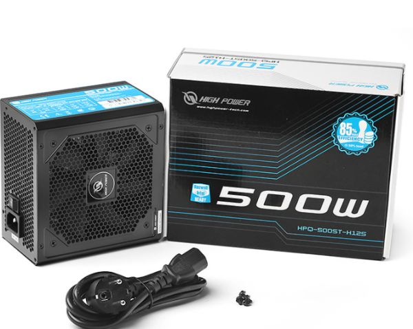 High Power HPQ-500ST-H12S 500W 80+ Standard 37.5A Single Rail Aktif PFC Siyah ATX Güç Kaynağı