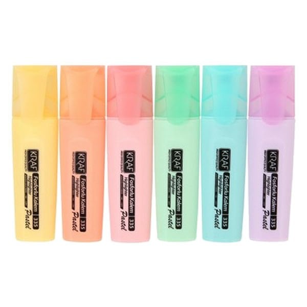 Kraf 335 6 lı Pastel Fosforlu Kalem