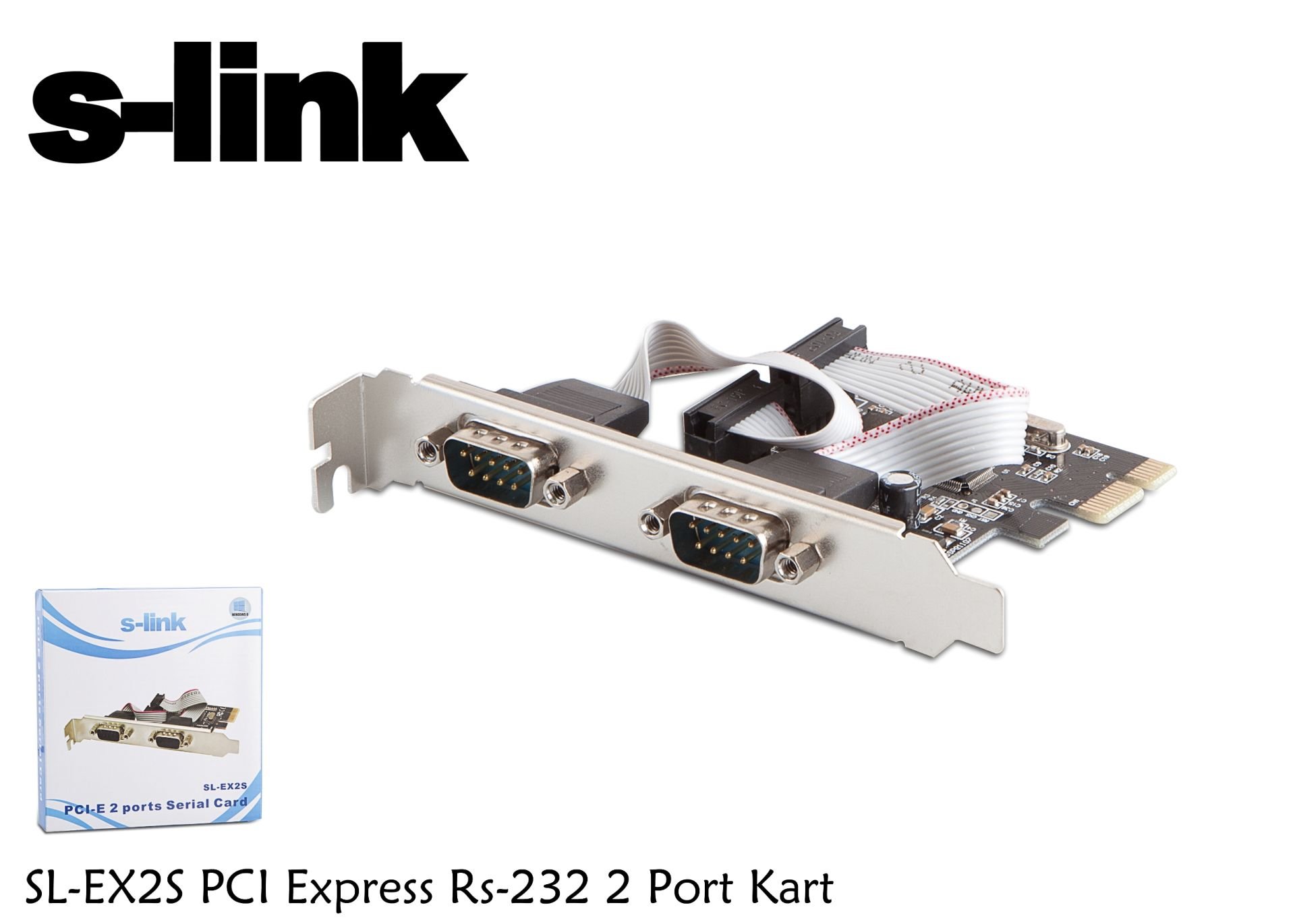 S-link SL-EX2S rs232 2port Pcı Express Kart Kutulu