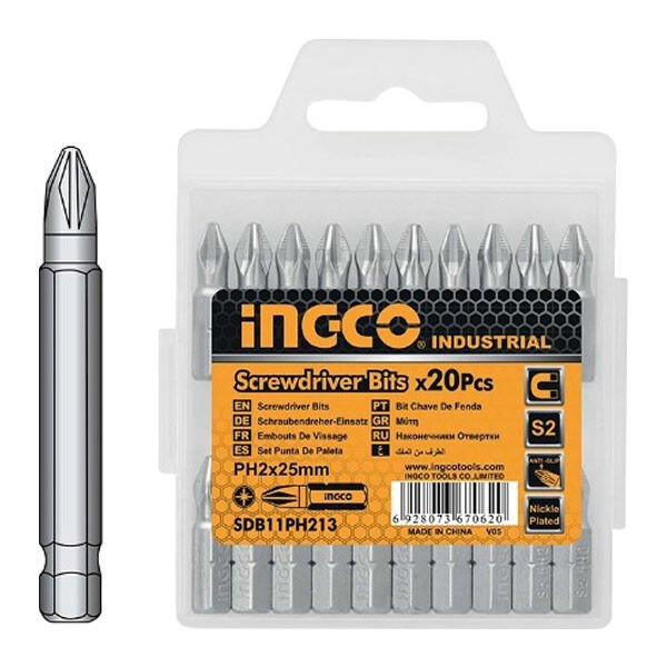 Ingco 20 li Kısa Endüstl Yıldız Tornavida Ucu Seti