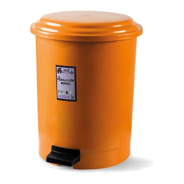 Aform 12 lt No:3 Turuncu Pedallı Çöp Kovası