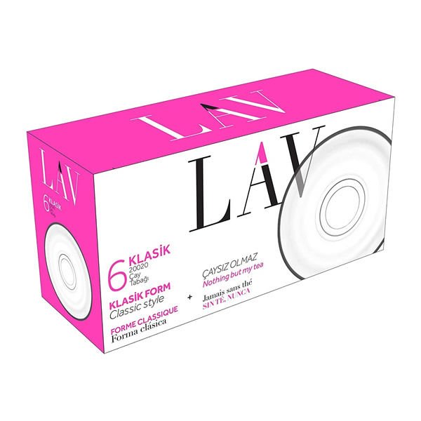Lav 6 lı Klasik Çay Tabağı