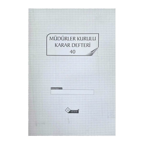 Uysal 40 Yaprak Müdürler Kurulu Karar Defteri