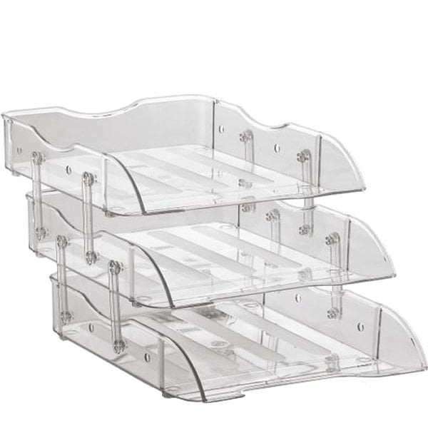 Cassa 8808 3 lü Şeffaf Hareketli Evrak Rafı