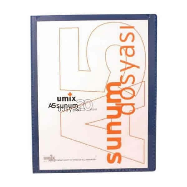 Umix U1192P Önden Cepli A5 20 Yaprak Lacivert Sunum Dosyası