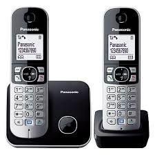 Panasonic KX-TG6812 Siyah Telsiz Dect Telefon Duo 2li 1.8''Büyük Beyaz Ekran