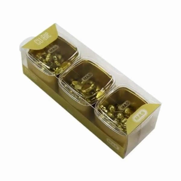 Mas 1335 Cubbie Premium Gold 3 lü Pvc Kutu Masaseti Harita Çivisi