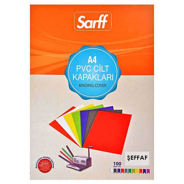 Sarff Cilt Kapağı A4 160m Pvc Şeffaf 100 Lü 15201003