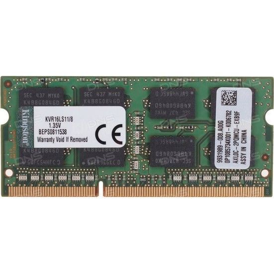 Kıngston 8Gb Ddr3L 1600Mhz Cl11 1.35V Kvr16Ls11-8  (Pc3-12800) Notebook Ram Kutusuz