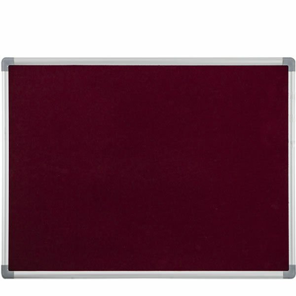 İnter INT-558-B 90x120 Alüminyum Çerçeve Duvara Monte Bordo Çuhalı Pano