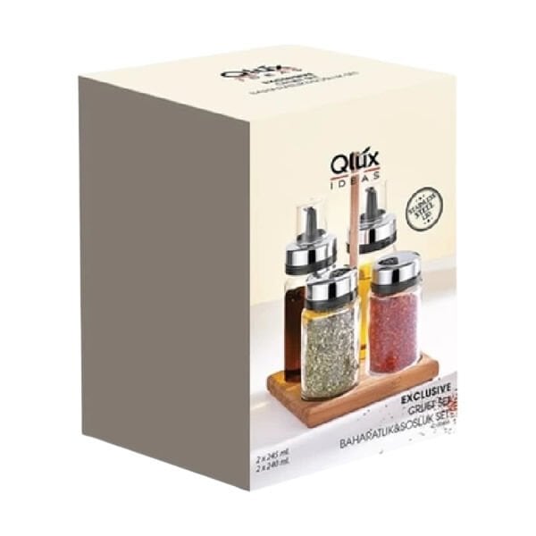 QLUX 4 lü Baharatlık ve Sosluk Seti