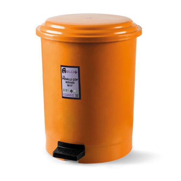 Aform 50 lt No:5 Turuncu Pedallı Çöp Kovası