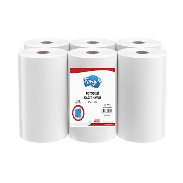 Foryu 21 cm 6 kg Fotoselli Çift Katlı Laminasyonlu Kağıt Havlu