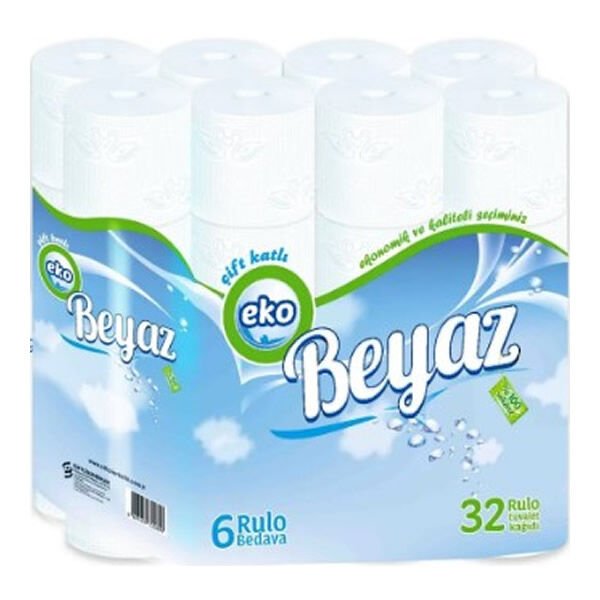 Eko 32 li 2 Katlı Beyaz Tuvalet Kağıdı