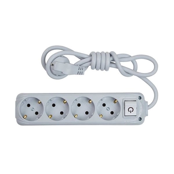 Almera 4 lü 1,5 mt Anahtarlı Topraklı Priz