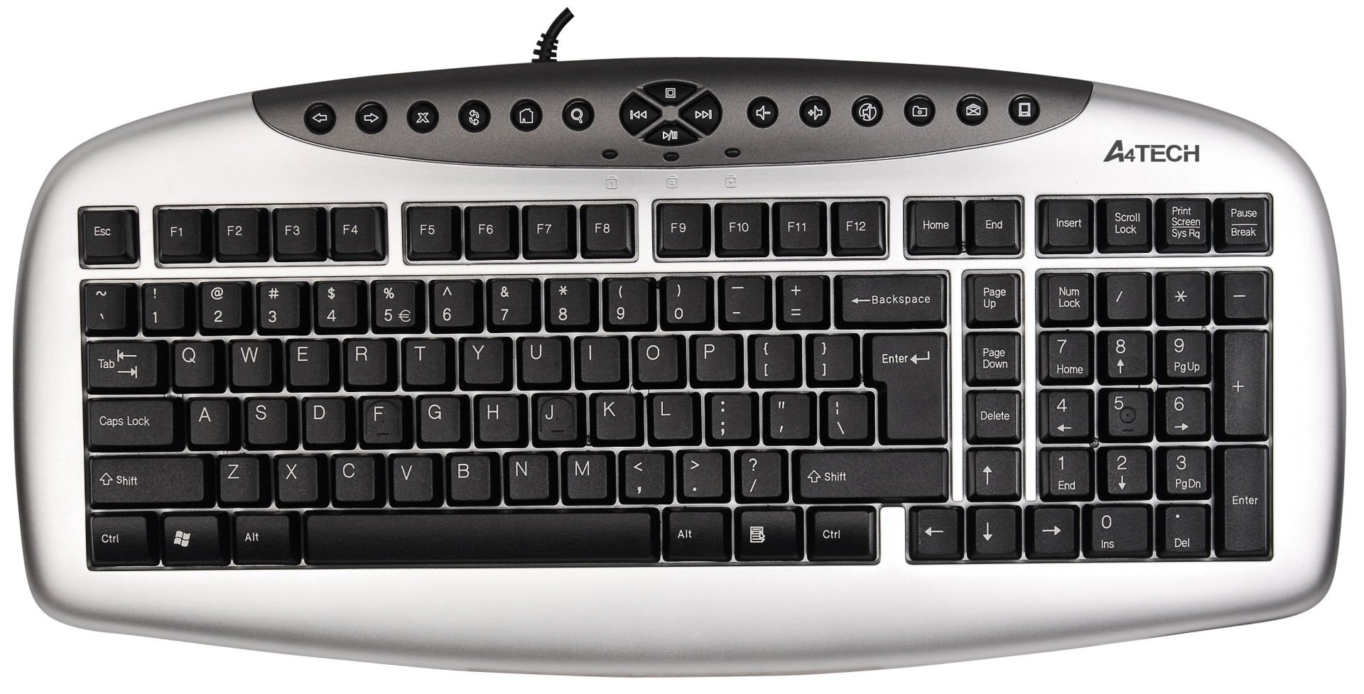 A4 Tech Kb-21 Gümüş Siyah Q Tr Ps-2 Kablolu Klavye