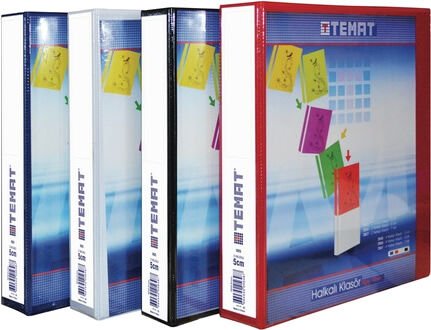 Temat 2025 2 Halkalı 5 Cm Kırmızı Klasör