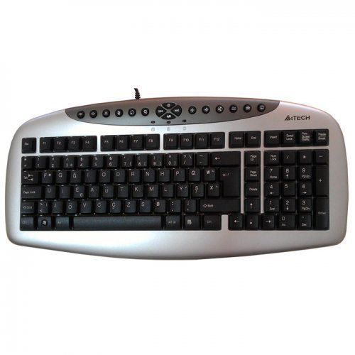 A4 Tech Kb-21 Gümüş-Siyah Q Tr Usb Kablolu Klavye