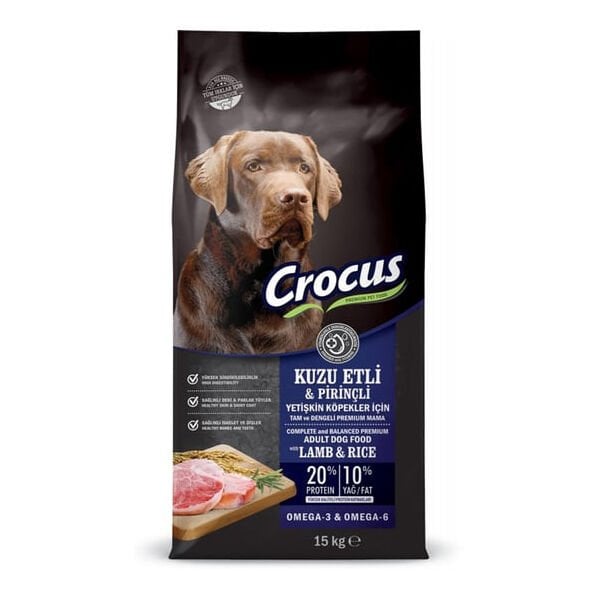Crocus Kuzu Etli Pirinçli Yetişkin Köpek Maması 15 Kg