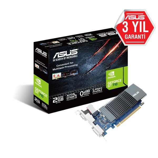 Asus Nvidia GeForce GT 710 2GB 64Bit GDDR5 (GT710-SL-2GD5-BRK) Ekran Kartı