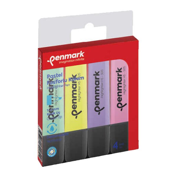 Penmark HS505-4P 4 lü Karışık Pastel Fosforlu Kalem
