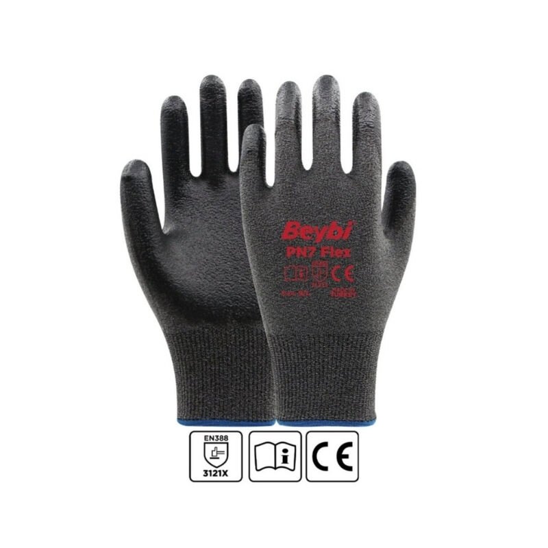 Beybi Nitril 12 li Poly PN7 9 Beden Siyah Eldiven
