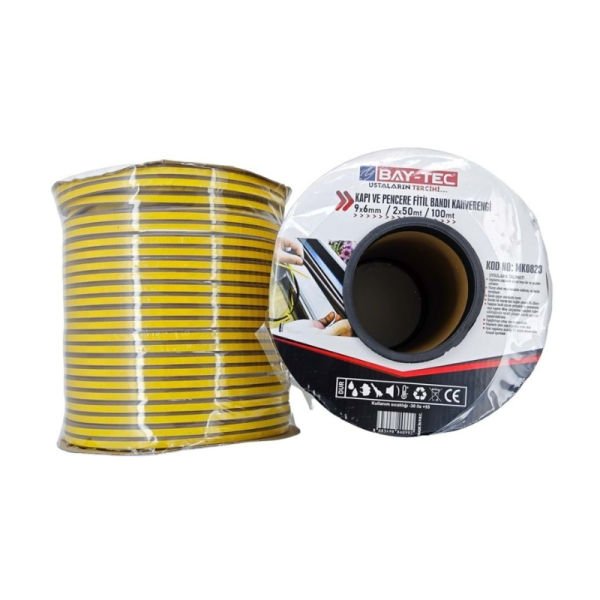 BayTec MK-0823 Kapı ve Pencere Fitil Bandı Kahverengi 9x6mm
