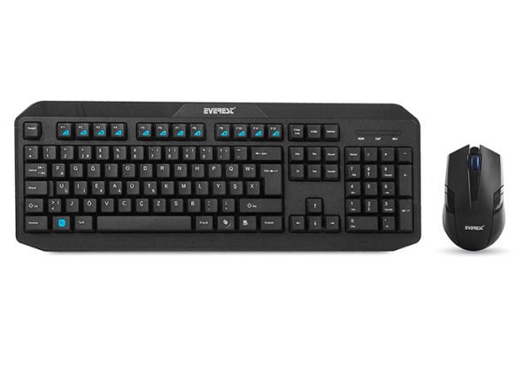 Everest KM-8000 Siyah Kablosuz F Multimedia Klavye+ Mouse Set