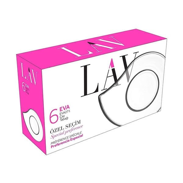 Lav 6 lı Eva Özel Seçim Çay Tabağı