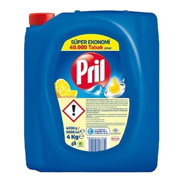 Pril Sıvı Bulaşık Deterjanı Limon Kokulu 4kg