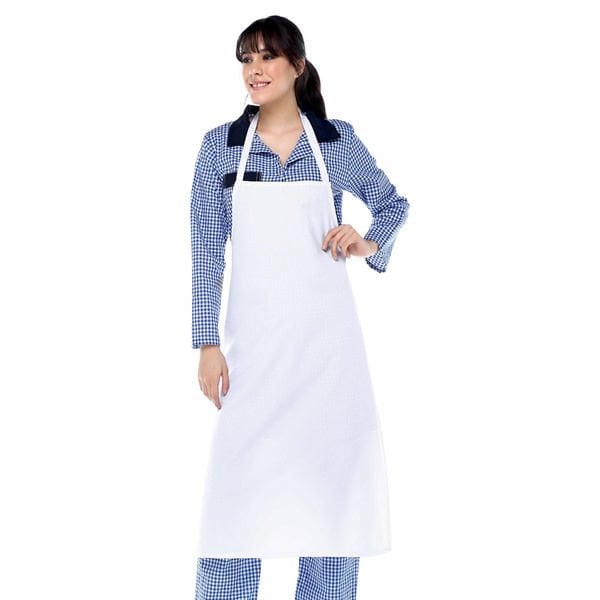 Ofis 90 cm Beyaz Askılı Mutfak Önlüğü