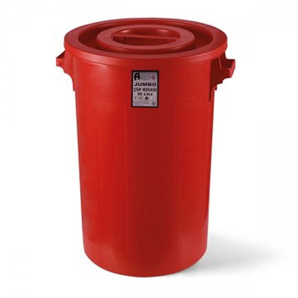 Aform 90 lt Kırmızı Jumbo Çöp Kovası