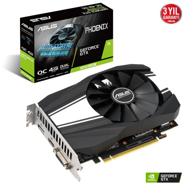 Asus Phoenix GeForce GTX 1650 Super 4GB 128Bit GDDR6 PCI-E 3.0 (PH-GTX1650S-O4G) Ekran Kartı