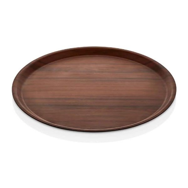 Arcoform 32 cm Yuvarlak Mat Ceviz Kaydırmaz Tepsi