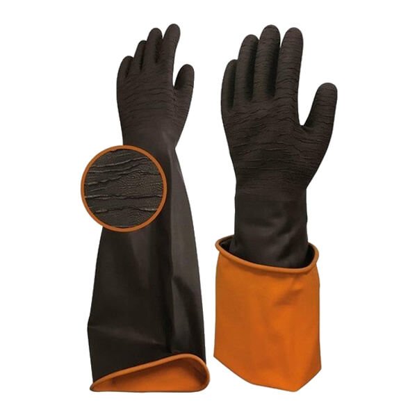 Beybi H2 60Ext No:11 Korun Tırtıklı Uzun Siyah Eldiven