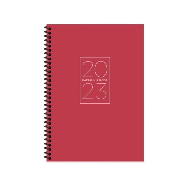 Keskin Color17X24 Spiralli Haftalık Ajanda Kırmızı