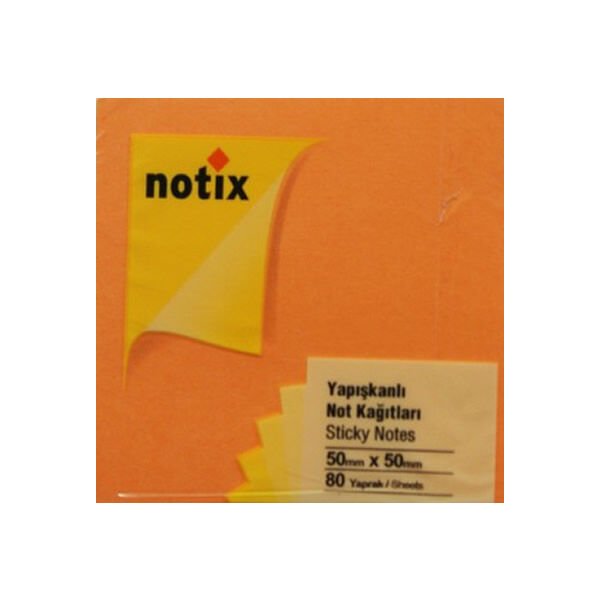 Notix 50X50 80 Turuncu Yapışkanlı Notluk