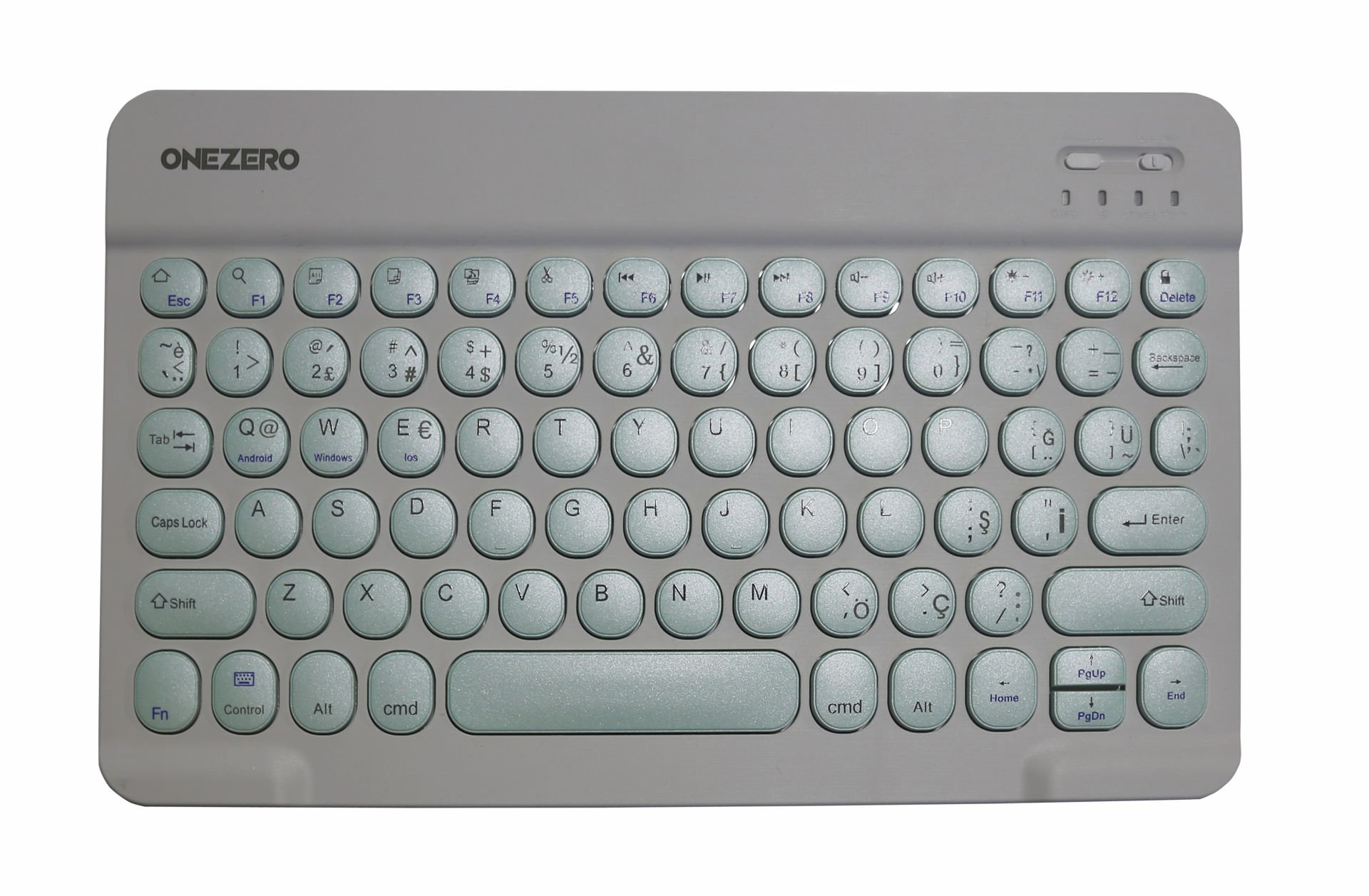 Onezero No:100 Turkuaz  Bluetooth Klavye Slim