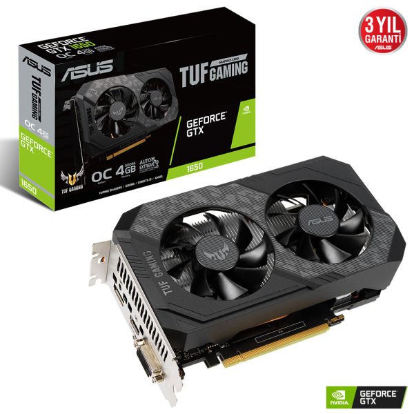 Asus TUF-GTX1650-O4GD6-P-Gaming GDDR6 4GB OC 128-Bit Ekran Kartı (TUF-GTX1650-O4GD6-P-GAMING)