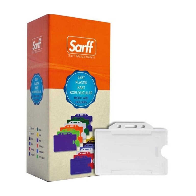 Sarff Beyaz Sert Kart Kabı Yatay
