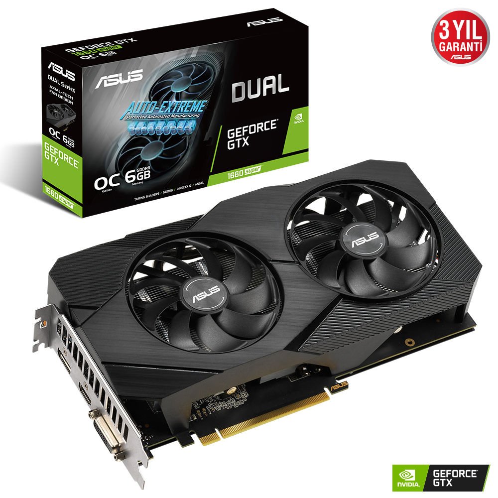 Asus Gtx 1660 Super Oc 6Gb Gddr6 192Bit 16X (Dual-Gtx1660S-O6G-Evo) Ekran Kartı