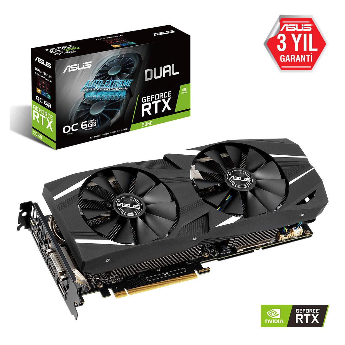 Asus 6Gb Dual-Rtx2060-O6G Gddr6 192Bıt Dual 2Xdp- Ekran Kartı