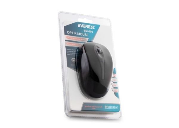 Everest SM-800 Siyah Usb Kablolu Optik Mouse 1000 Dpı 3 Buton