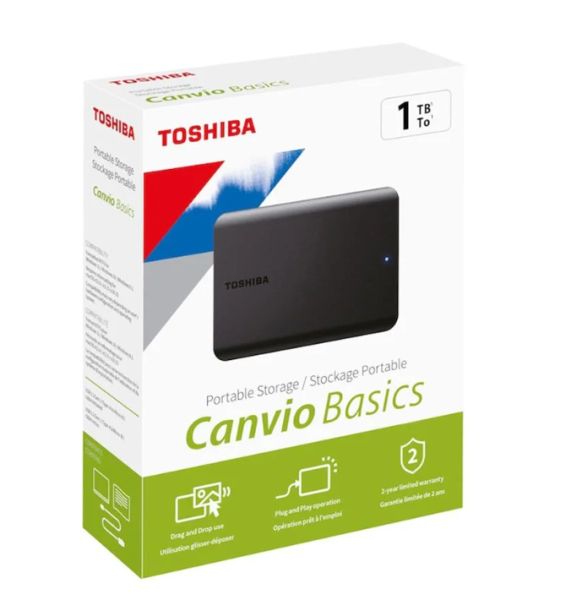 Toshiba 1TB Canvio Basic 2.5'' Gen1 Siyah HDTB510EK3AA Harici Harddisk -YENİ-