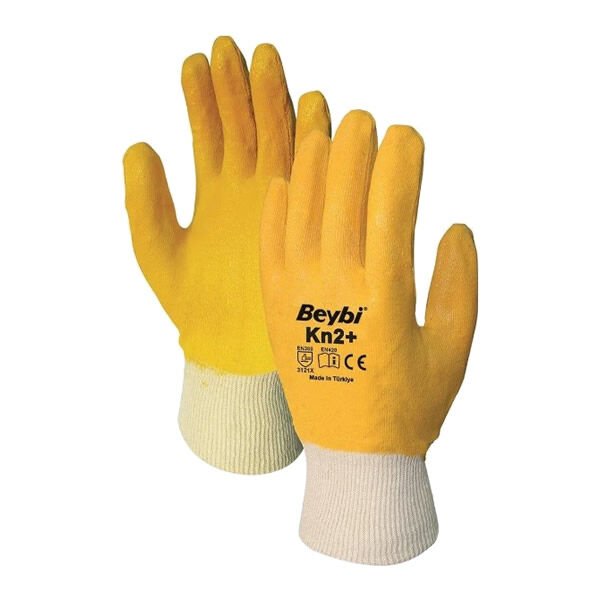 Beybi Kn2+ Plus No:9 Sarı Beyaz Nitril Eldiven