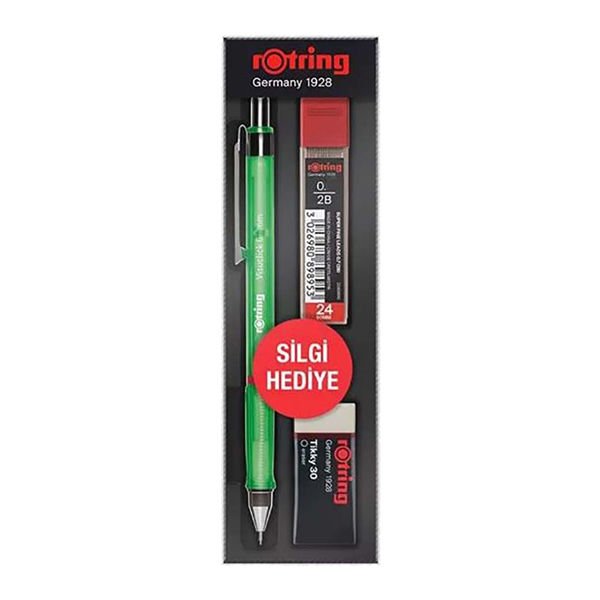 Rotring Visuclick 0.5 mm Min Silgi 3 lü Yeşil Okul Seti