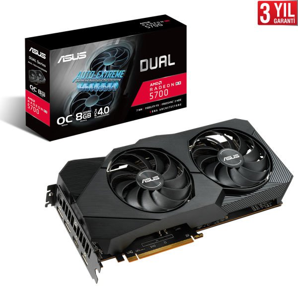 Asus Dual AMD RX 5700 OC Evo 8GB 256Bit GDDR6 DX(12) PCI-E 3.0 Ekran Kartı (DUAL-RX5700-O8G-EVO)