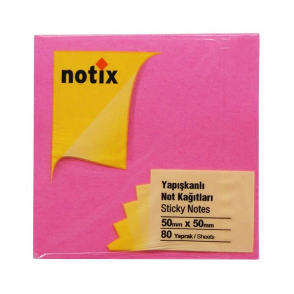 Notix Neon Pembe 80 Yaprak 50X50 Yapışkanlı Not Kağıdı